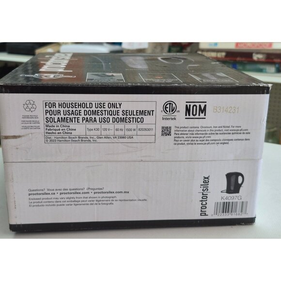 NEW Proctor Silex Electric Cordless Kettle 1.7L 1500W Auto Shutoff - Picture 6 of 9